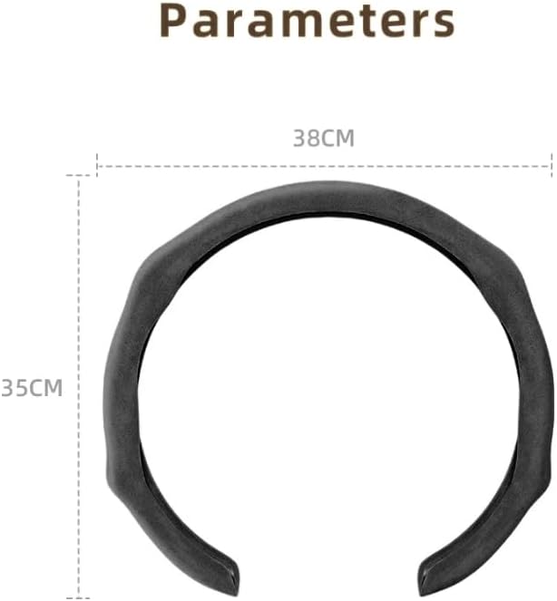 Suitable for BMW Premium Suede Snap-On Steering Wheel Covers, Non-Slip and Durable, Available for Round and D-Shaped Steering Wheels (Black)