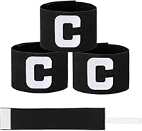 Piriuuo 3 Stück Fußball Armbinde, Verstellbare Fußball Armbinde Elastizität Kapitänsbinde FußballKapitänsbinde Captains Armband für Kinder Erwachsene Junior Viele Sportarten, Schwarz