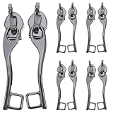 COOPHYA 5 Pares Tiradores Cremallera Doble Capa a Prueba de Explosiones Orificio para Candado, Repuesto Nylon Resistente Color Espejo Gris para Maletas y Reparación Equipaje Viaje