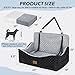 JOEJOY Dog Car Seat for Medium/Large Dogs - Reversible Dual-Sided Travel Dog Car Bed with Memory Foam, Washable Pet Booster Seat for Dogs up to 55 lbs or 2 Small Dogs, 2 Safety Leashes (Black/Grey)