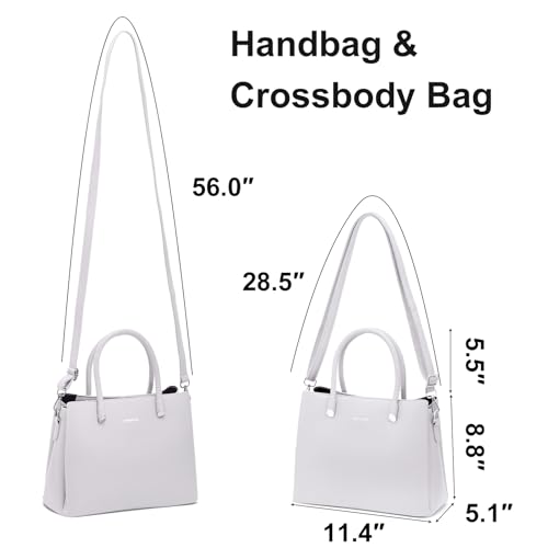 Image of Women's Top-Handle Handbags PU Leather Satchel Handbag with Detachable Shoulder Strap for Casual, Work, Traveling