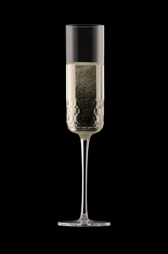Ravenhead International Premium Pisa Champagne Flute Glasses Set of 2, 230ml - Elegant Tulip Flute Design for Cocktails, Mocktails, Juice & Wine | Fluted Glassware Set 3