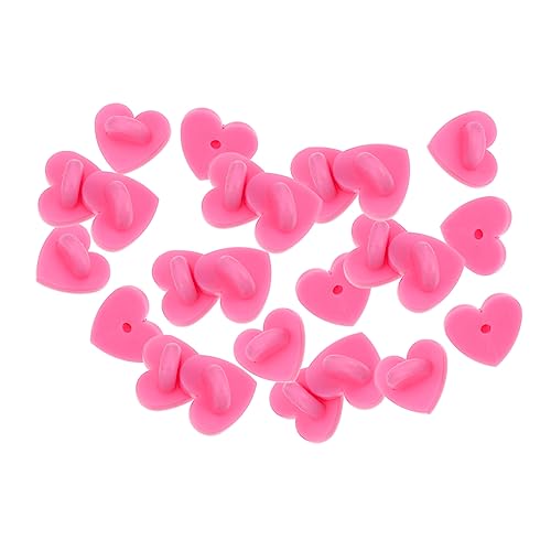 DOITOOL Cute Pink Heart Brooch Back Pin 100 Pcs Brooch Keepers Smooth Opening and Closing Badges Backing