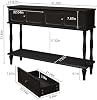 Mesa consola ARTPOWER de 47 pulgadas estilo mediados de siglo, 2 cajones y estante abierto, negro | Mesa de entrada con almacenamiento, mesa estrecha detrás del sofá para sala, recibidor, pasillo 4