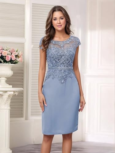 2 Pieces Mother of The Bride Dresses for Women with Jacket 3/4 Sleeve Lace Applique Chiffon Mermaid Formal Evening Dresses4