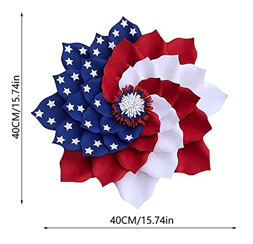 4Th Of July Wreath Patriotic Door Wreath, Fourth Of July Wreath Front Door Independence Memorial Day Decor American Flag Wreath Decor Hanging Garland For Home Wall Porch Holiday Decor Supplies #TOP1
