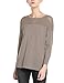 Produktbild APART extravaganter Damen Pullover mit Gitterstrick, breiter Rippsaum, seitlich geschlitzt, Taupe, M