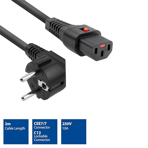 Advanced Cable Technology 2.0M Schuko Cee 7/7 - C13, M/F 2M CEE7/7 Accoppiatore C13 Nero Cavo Di Alimentazione - 2