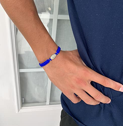 Sportybella Football Bracelet, Football Jewelry, Adjustable Unisex Football Paracord Bracelets - Football Gifts (Blue) #TOP4