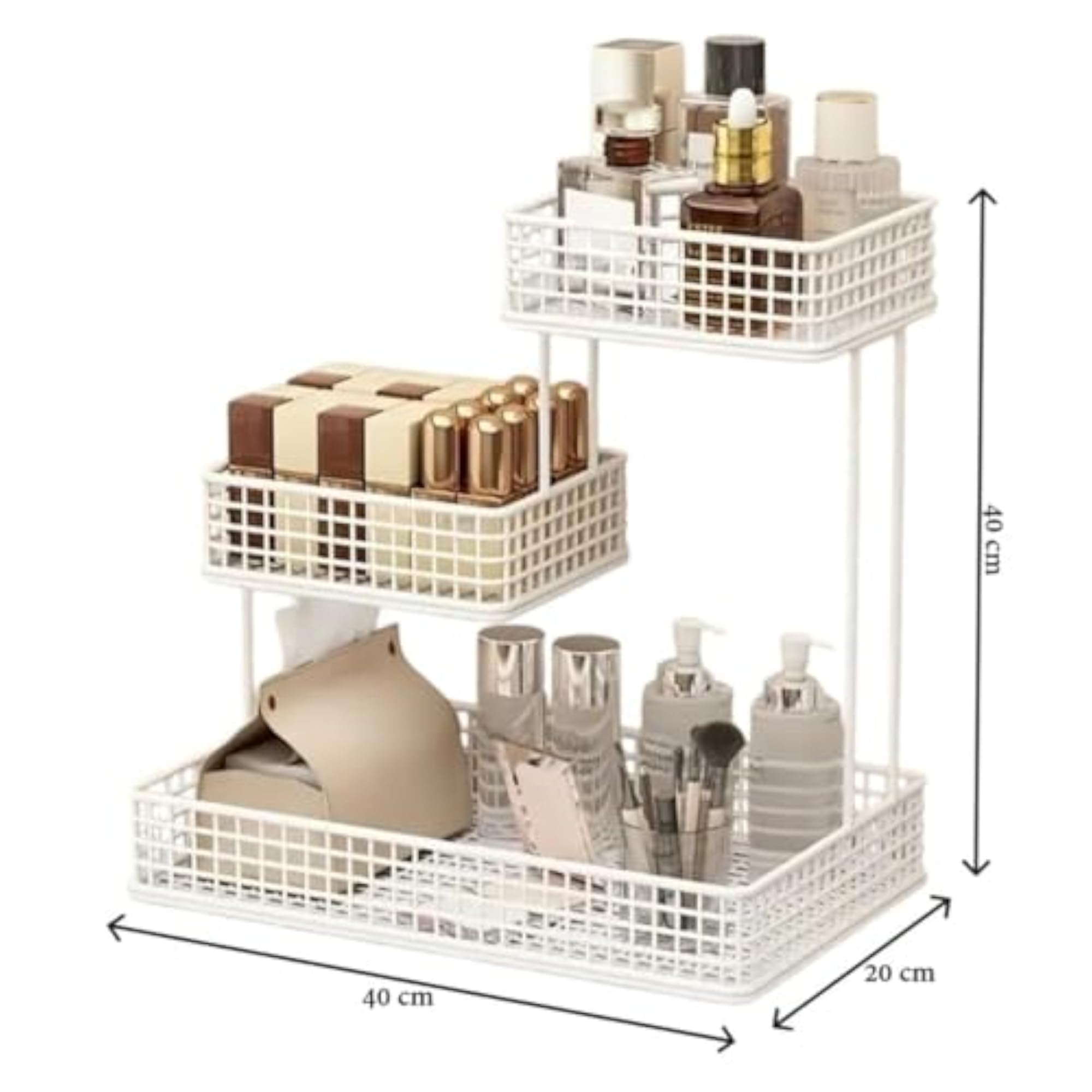3 Tier Metal Makeup Organizer Stand