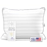 Queen Anne Hotel Pillows Standard Size Bed Pillow for Sleeping – Adjustable Luxury Down Alternative for Side & Back Sleepers, Firm Support, Cooling, Hypoallergenic, Made in USA