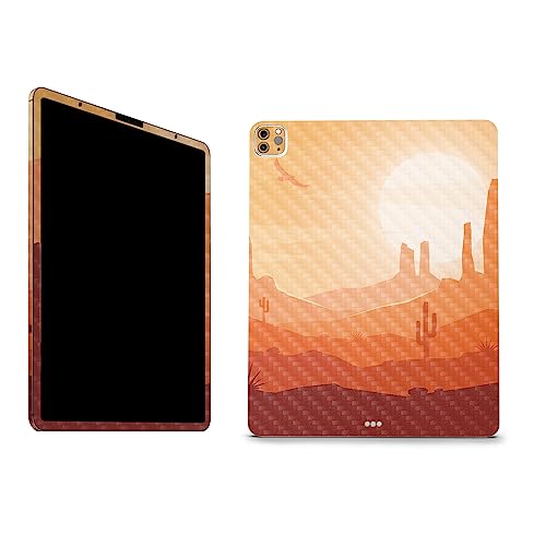 Image of MightySkins Carbon Fiber Skin Compatible with Apple iPad Pro 12.9 inch M2 6th Gen (2022) Full Wrap Kit - American Southwest | Protective, Durable Textured Carbon Fiber Finish | Made in The USA