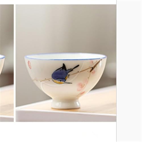 YIPOCH Tasse à thé en céramique Peinte à la Main Tasse à thé en céramique Blanche Tasses à thé Kung Fu Élégance Traditionnelle