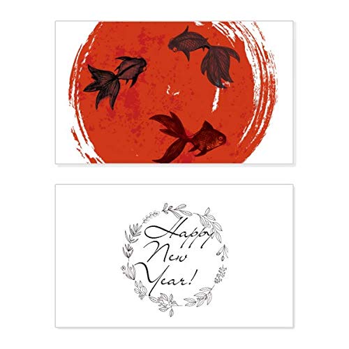Carte Japan Red Goldfish haut de gamme pour des vœux de Nouvel An d'exception