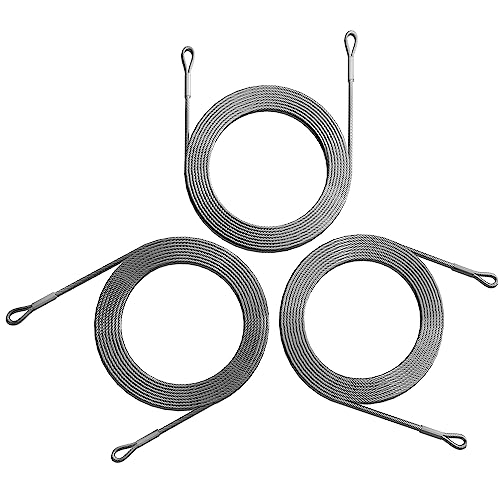 Royal Shade 36 Feet (12ft x 3) Wire Cable Ropes Hardware Kits for Triangle Sun Shade Sail Canopy, PVC Coated Stainless Steel Metal & Commercial Standard Heavy Duty