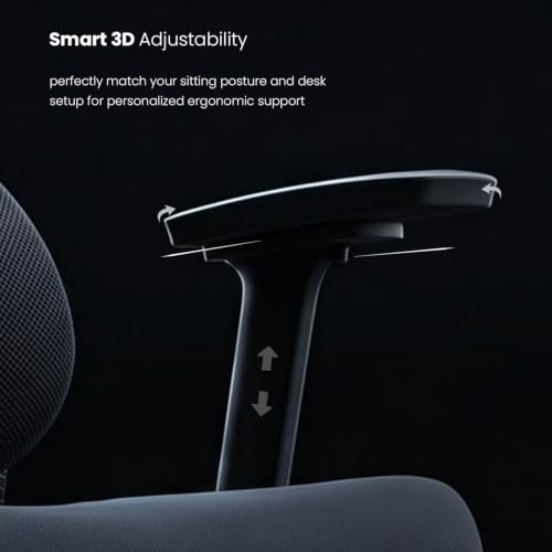 Image of ValorX USA Summit 2026 Ergonomic High Back Office Chair | Orthopedic Memory Foam Back Cushion | Smart Tilt-Lock Mechanism | Breathable Italian Mesh | 3D Armrest | 3 Year Warranty | Black & Grey