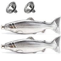 Dytabepl 2 Set Fisch Form HüFt Flasche 5Oz Flasche Mini Flasche Edelstahl Party Trink Geschirr für Den Außen Bereich
