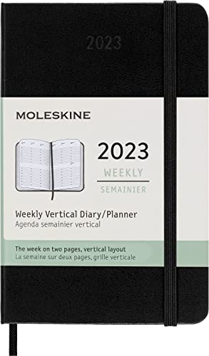 Weekly Planner 2023 2024 Moleskine Agenda Semanal Sin Fecha, Agenda Semanal Clásica De 12 Meses Con Tapa Dura Y Cierre Elástico, Tamaño Grande, 13 X 21 Cm, Color Negro Agenda Dia Por Pagina