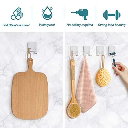 Leryati Rasierer Halterung Dusche, 2 Stück Silber Rasierhalter Dusche Ohne Bohren, Edelstahl Rasierer Halter, Selbstklebende Rasierer aufhänger dusche Geeignet für Tür Wand Badezimmer, Küche