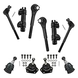 TRQ Front Steering & Suspension Kit Ball Joint Tie Rod Tie Rod Adjusting Sleeve Compatible with Chevrolet GMC