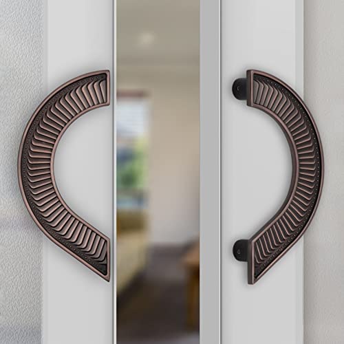 Image of Plantex Heavy Duty Main Door Handle /8-inches Round Shape Door Handle for Main Door /Pull Push Door Handle for Home /Hotel - Pack of 1 (321-Copper Antique Finish) - 3 Years Warranty