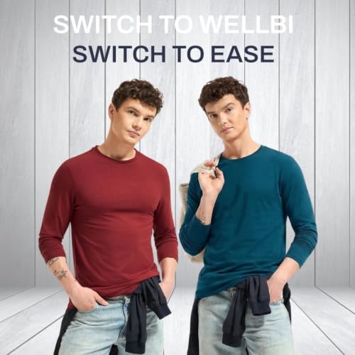 Image of Wellbi Full Sleeve T-Shirts for Men | Black | Breathable Eco-Friendly Bamboo Blend for All-Day Comfort | Ideal for Travel, Gym, or Casual Wear | Machine Washable