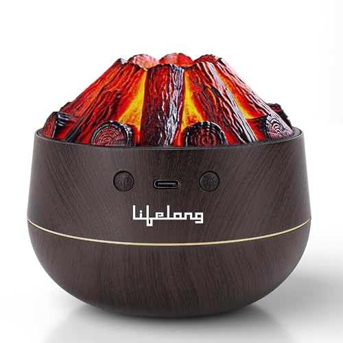 Image of Lifelong Bonfire Home Humidifier & Essential Oil Diffuser | 300ml Tank Capacity |Ultrasonic Aromatherapy for Home, Office & Bedroom with Soothing Light for Relaxation| Essential Oil Fragrance Diffuser
