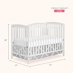 Dream On Me Chelsea 5-In-1 Convertible Crib In White, 4 Mattress Height Positions, Non Toxic Finish, JPMA Certified, Made Of Sustainable And Sturdy Pinewood