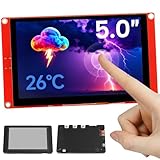 ELECROW Écran tactile ESP32 800 × 480, écran tactile HMI ESP32 RVB TFT LCD de 5 pouces avec boîtier acrylique, processeur double cœur LX6 32 bits, jusqu'à 240 MHz, compatible avec Arduino, LVGL