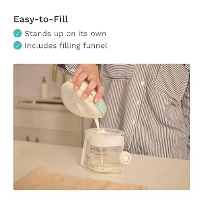 Baby Brezza Reusable Breastmilk Storage Bags, 10 Pack, Includes Filling Funnel