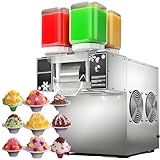 【UTILISATION POLYVALENTE】 Cette machine à glace pilée intelligente est idéale pour les salons de thé, les cafés, les bars à boissons, les restaurants et les bars. Elle permet de réaliser une grande variété de boissons telles que bière, jus de fruits, jus d'orange, lait et de délicieux smoothies aux ingrédients divers.