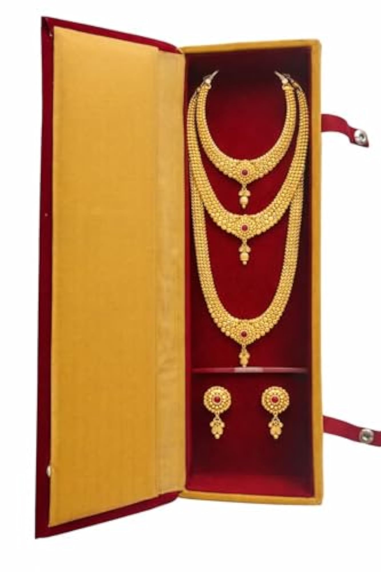 Wooden Velvet Jewellery Storage Box for Bangles & Earrings