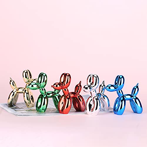 Orenm Shiny Balloon Dog Statue, Animal Dog Figurine, Resin Cute Plating Shiny Balloon Dog Sculpture,Modern Desktop Decoration Dog Statue Balloon Animal Art Sculpture #TOP1