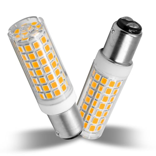 XIMNCHNI 7W Ampoule LED B15D Dimmable Blanc Chaud 3000K, 700LM B15D LED Lampe Équivalent 75W Halogène, Ampoule à Baïonnette B15D pour Hotte Aspirante, Machine à Coudre, Lot de 2