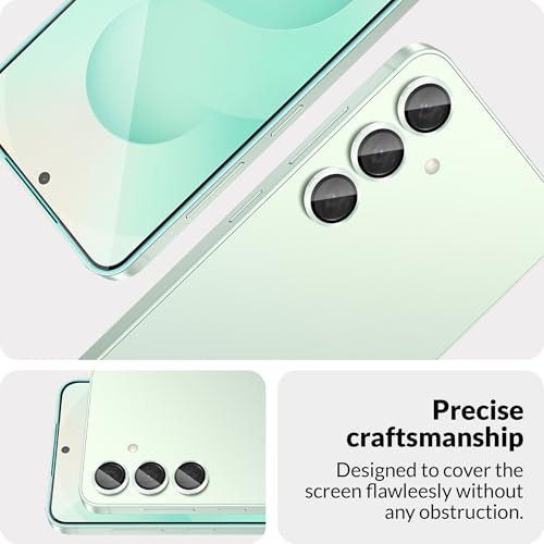 Image of ArmourPro Military-Grade Tempered Glass Compatible with Samsung Galaxy S25 5G (6.2 Inch) with Mint Camera Ring Protector & Installation Kit | Edge to Edge Coverage