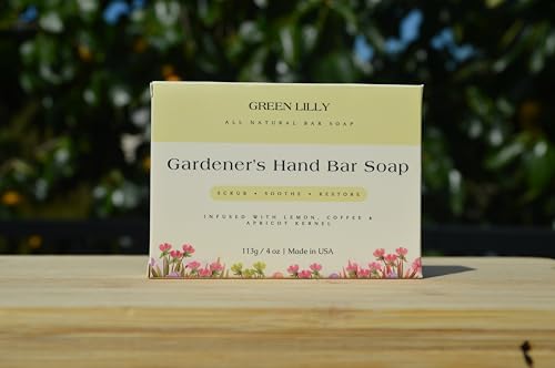 GREEN LILLY Gardener’s Hand Soap – Deep Cleansing Natural Bar Soap, Removes Dirt & Odors, Nourishing Plant Oils, Vegan & Eco-Friendly – 4 oz (3 pack)