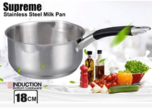 Stainless Steel Milk Pan/Saucepan Silver (18cm)
