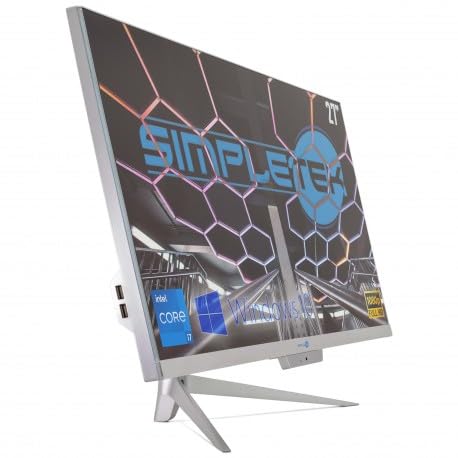 SIMPLETEK PC All in One RGB Core i7 Windows 10 Pro 27" Full HD RAM 16 GB SSD 2 TB | Webcam Integrata, WiFi5, Bluetooth | Computer Fisso Desktop
