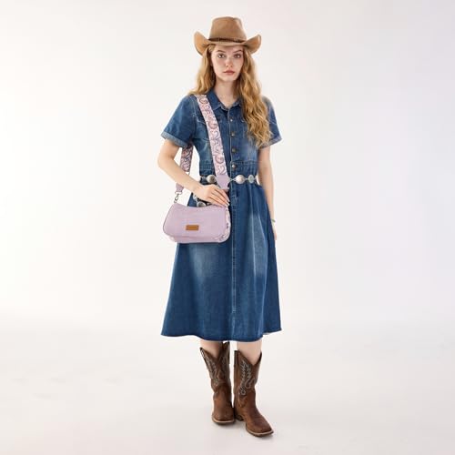 Image of Wrangler Western Shoulder Bag for Women Small Purse Aztec Hobo Bag Handbag with Detachable Strap