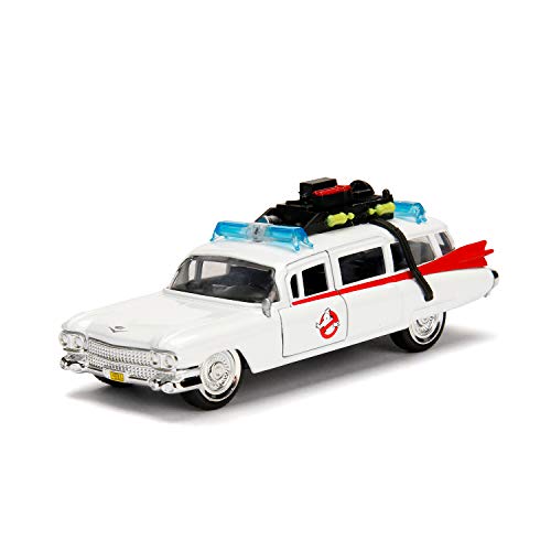 Jada Toys Cazafantasmas ECTO-1 metálico, Escala 1:32, Modelo Coleccionable con Puertas abatibles y Detalles Interiores, réplica Oficial de la película para Fans Desde 8 años (9399748314R01)