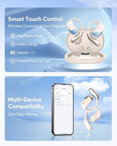Ultra Open Ear Headphones, Over Ear Bluetooth Bone Conduction Earbuds - image 7
