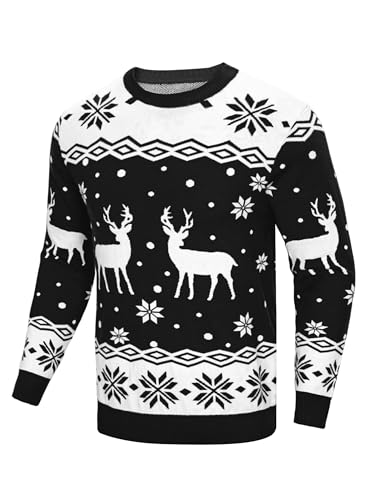 Demegimi Herren Weihnachtspullover Weihnachts Hoodie Lange Ärmel Knit...