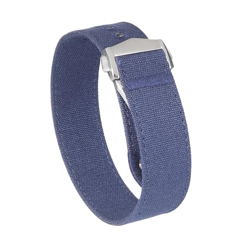 Bracelet de montre tissu noir 22mm avec fermoir pliant hommes