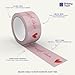 Cute Decorative Packing Tape - Sent with Love Handwritten Script Pink Red Heart, Fun Cute Designer Printed Packaging and Shipping Box Tape, 1.88