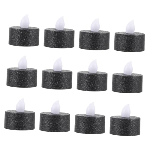 Velas LED de té pack de 12 decorativas negras para regalar en aniversarios y fiestas