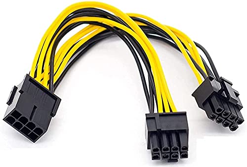 Image of MaK WOrLD 8-Pin Female to 2 x (6+2) Pin Male Pin : 8Pin Female PCIe to 2 PCIe 8Pin (6P+2P) Male Power Splitter Cable for Graphics GPU Graphics Video Card Wire for Mining /Gaming - 20cm -18 AWG