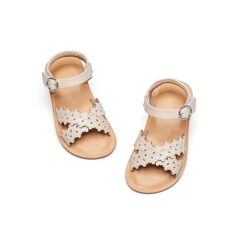 Image of Flaryzone Girls Sandals Open Toe Summer Flats Dress Sandals Shoes Toddler /Little Kid