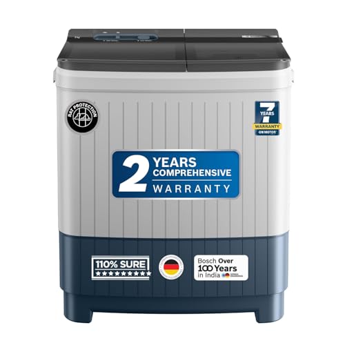 Image of Bosch 9 kg 5 Star Semi-Automatic Top Loading Washing Machine (2025 Model, WJP904P0IN, 3 Wash Programs, Anti-Rust Body, 1300 RPM Spin Speed, Peacock Blue, 2 Years Comprehensive Warranty)