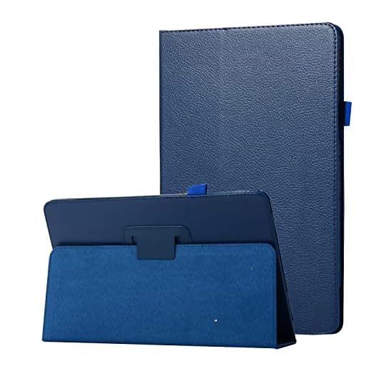 Tablettväska Texture Läder Tablet Väska till Sony Xperia Z2 Slim Folding Stand Folio Protector Shock Fold Back Cover med hållare Läsplatta PC Väska (Color : Dark blue)