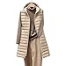 Beudylihy Gilet in piumino da donna, lungo, senza maniche, caldo, caldo, caldo, sottile, sottile, per il tempo libero, con tasche, per l'inverno e l'arrampicata, M beige., XL